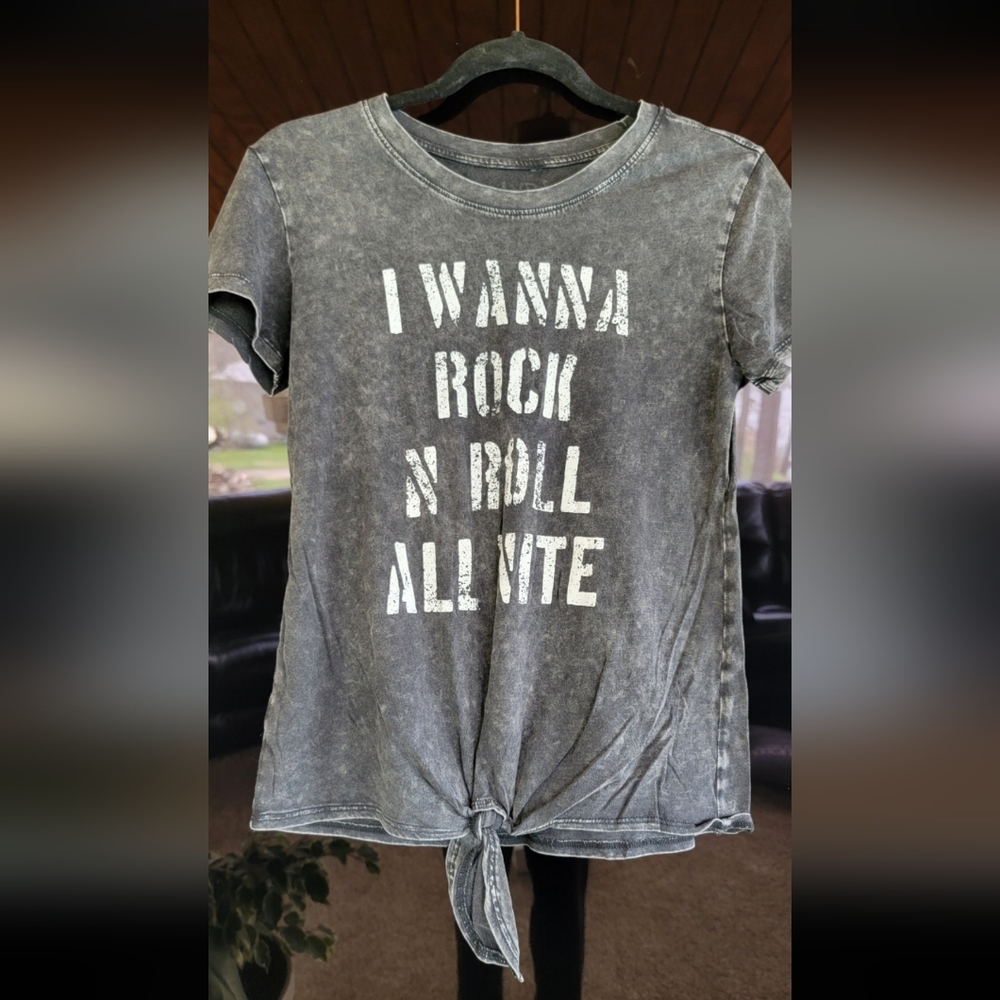 KISS Lyrics Tie Tee XS